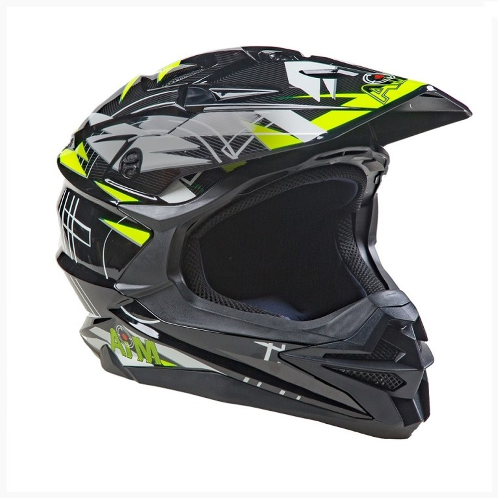 Шлем кроссовый AiM JK803S Yellow/Black, L