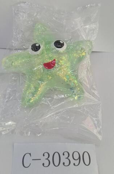 Мякиш с блестками Звезда, 4 цвета микс, с-30390