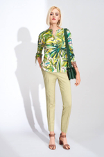 22089 Блузка женская (зеленый принт)