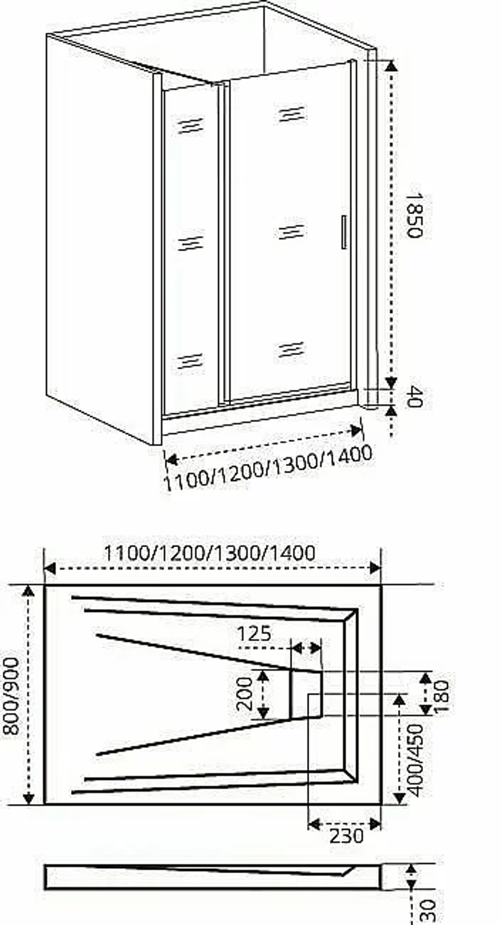 Душевая дверь Good Door FANTASY WTW-120-С-CH стекло прозрачное