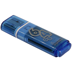 Память Smart Buy "Glossy"  64GB, USB 2.0 Flash Drive, голубой SB64GBGS-B