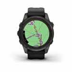 Смарт часы Garmin Fenix 7S Pro Sapphire Solar титановый угольно-серый DLC с силиконовым ремешком