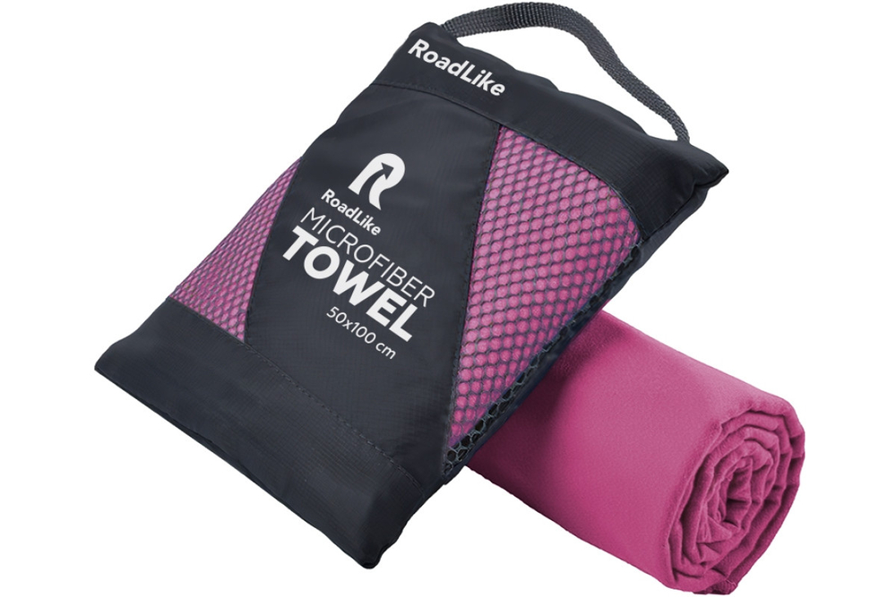 Полотенце спортивное охлаждающее RoadLike Travel 50*100 см фуксия