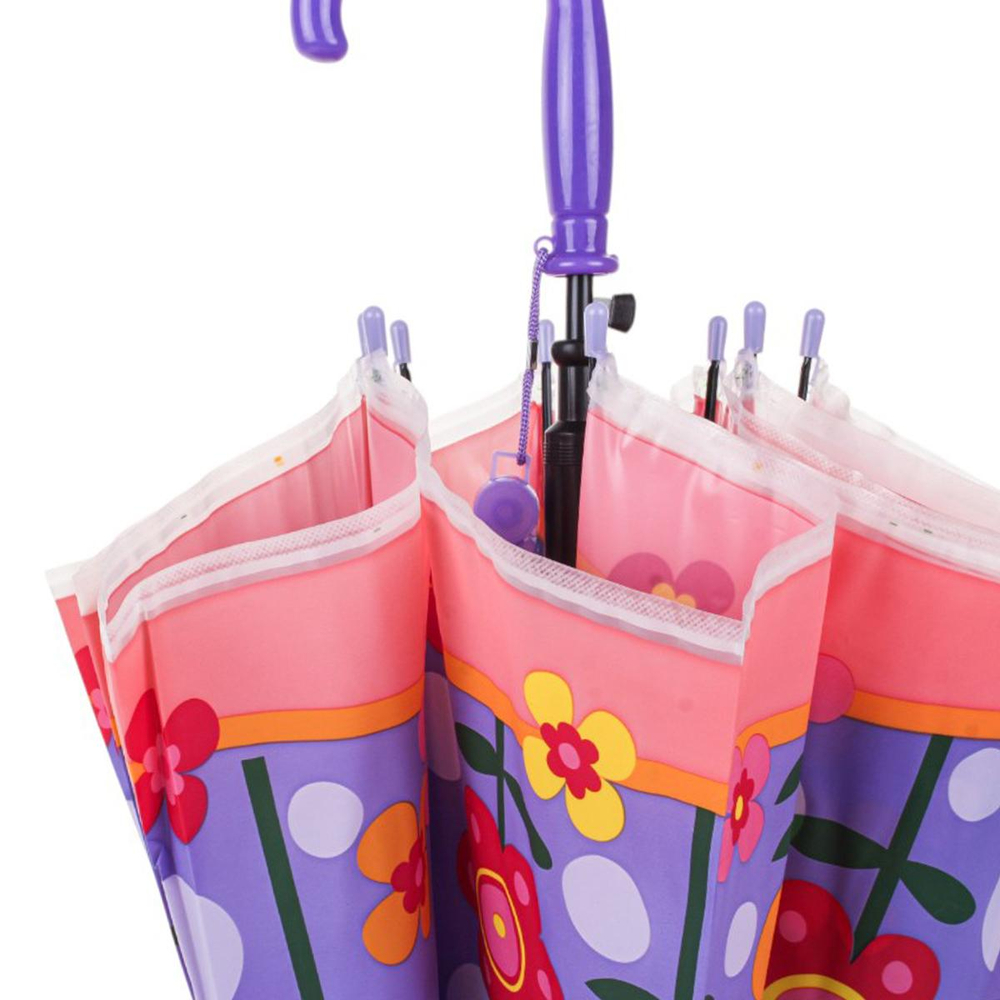 Зонт Цветы голубой, д-50 см, длина 62 см, с-30185