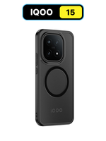 Чехол с Магсейф для Vivo IQOO 15 прозрачный матовый с черным бортом WLONS