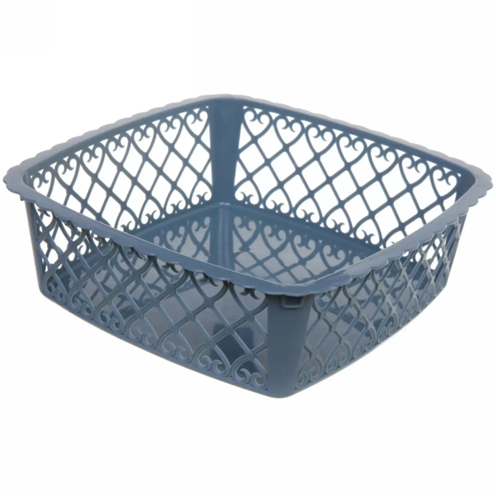 Сухарница пластиковая «Астория» 26*26*8,5см, синяя пыль