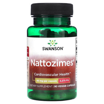 Для пищеварительной системы Swanson, Наттозим, 65 мг, 90 растительных капсул