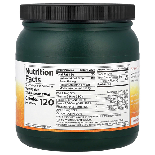 Swanson, порошок из пивных дрожжей, 454 г (1 фунт)