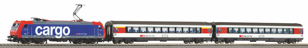 SmartControl WLAN Стартовый набор Электровоз SBB VI + 2 пассажирских вагона, рельсы на подложке