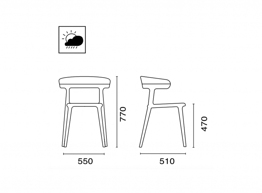 Кресло пластиковое Papatya Luna, белый