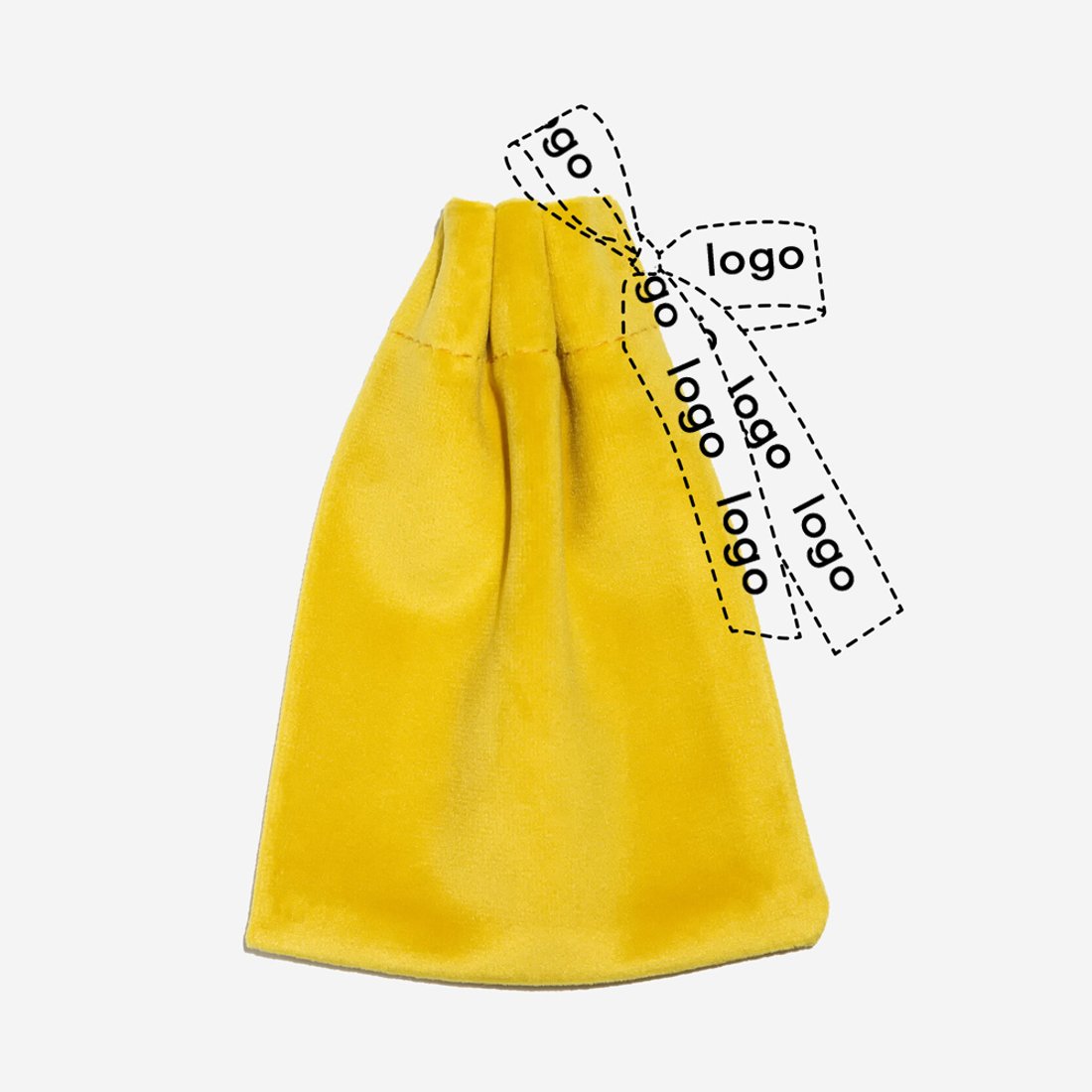 Мешочек из велюра, брендирование на ленте