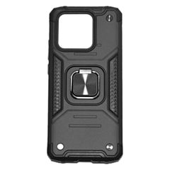 Противоударный чехол Strong Armour Case с кольцом для Xiaomi Redmi 10C (Черный)