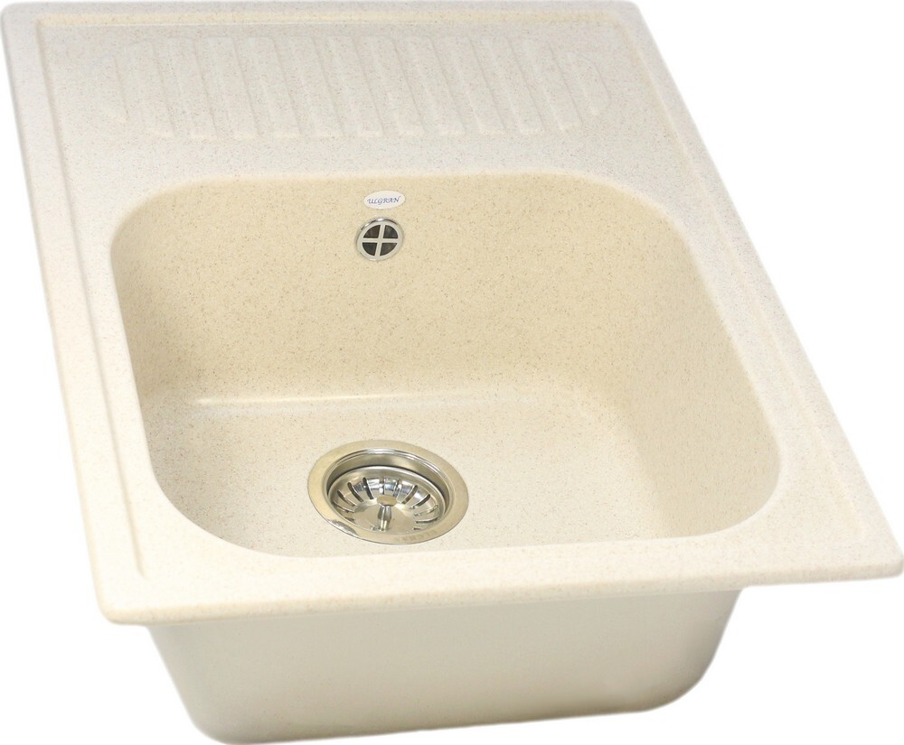 МОЙКА ULGRAN РЕВЕРС С ПЛОЩАДКОЙ U-202 БЕЖЕВЫЙ 328