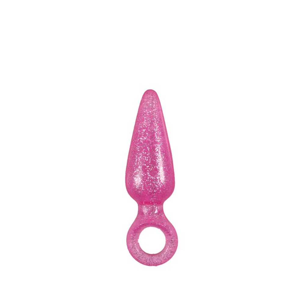 Средняя розовая анальная пробка Booty Pops с кольцом - 11,5 см. (Цвет: розовый)