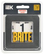 BRITE Рамка 1-местная РУ-1-1-Бр металл титан RE IEK
