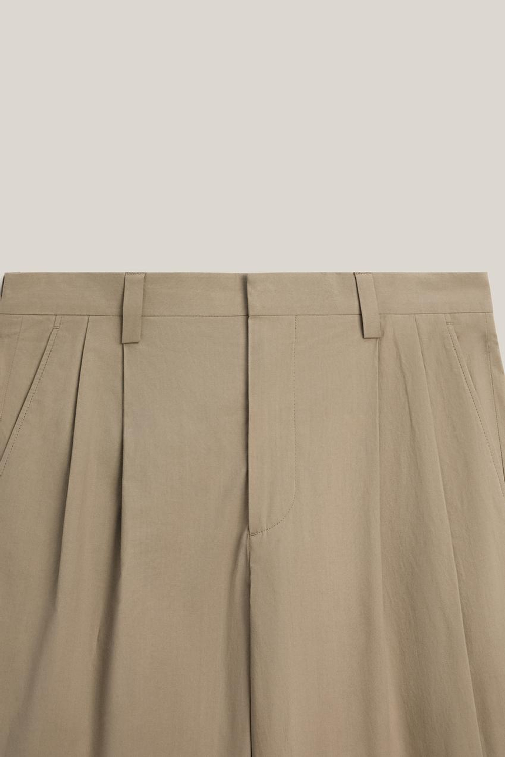 Massimo Dutti Брюки из хлопкового поплина с вытачками - Limited Edition, охра