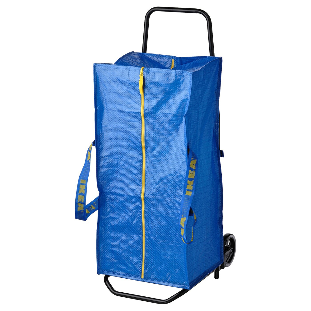 Тележка с сумкой IKEA RULLEBOR / FRAKTA (РОЛЛЕБОР / ФРАКТА), Черный, синий