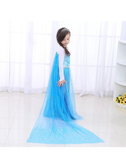 Длинное платье Эльзы на Новый год шлейф снимается