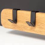 Вешалка настенная для одежды из массива дуба с крючками и полкой