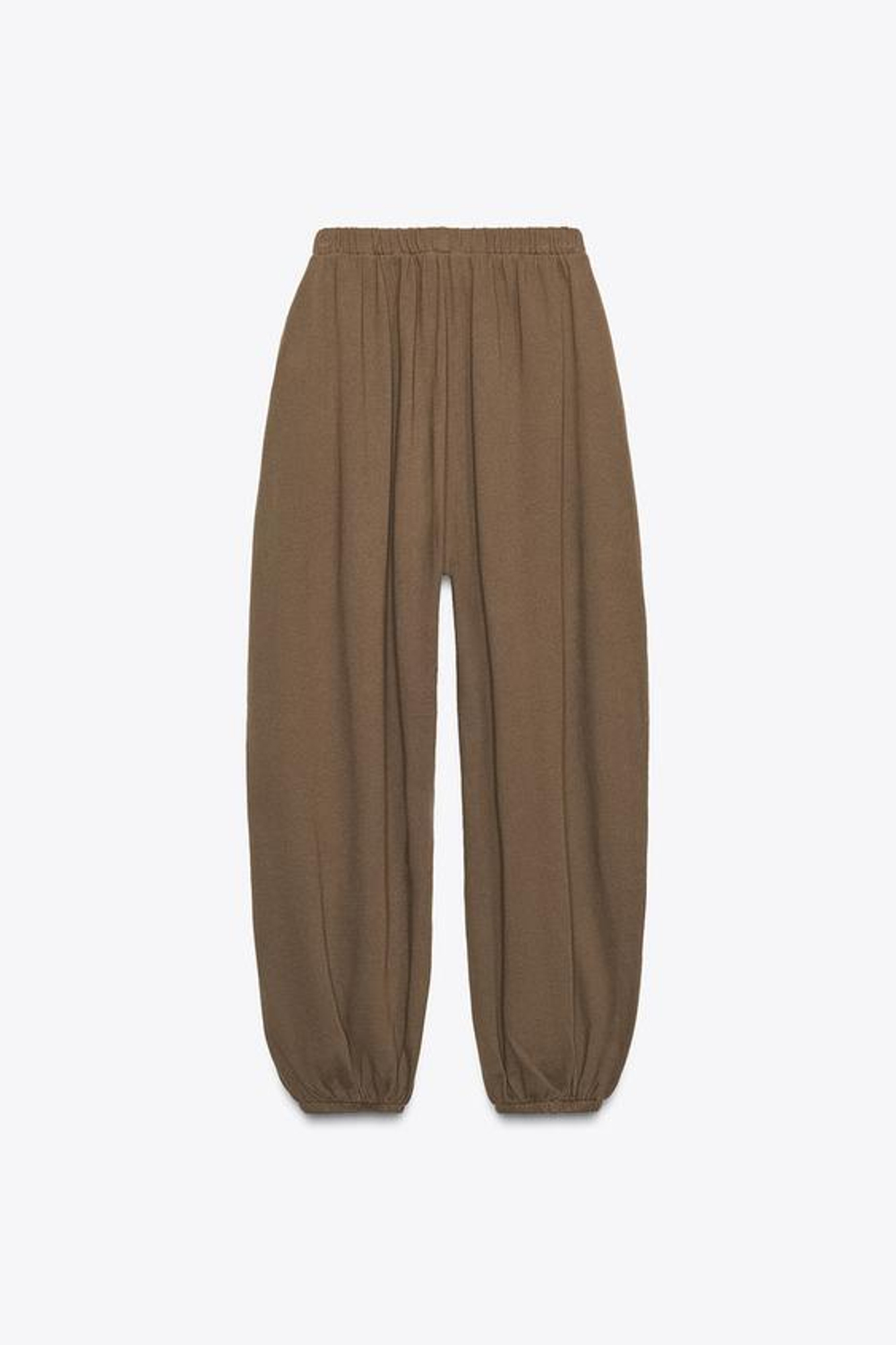 ZARA БРЮКИ-БАГГИ ИЗ ФЛИСА, КОРИЧНЕВЫЙ