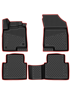 Коврики в салон для, HAVAL Jolion 2021-, 4WD, Внед, 5 дв., 4шт. (красный кант, полиуретан) KANT.ELEM3DA66905210K.RD