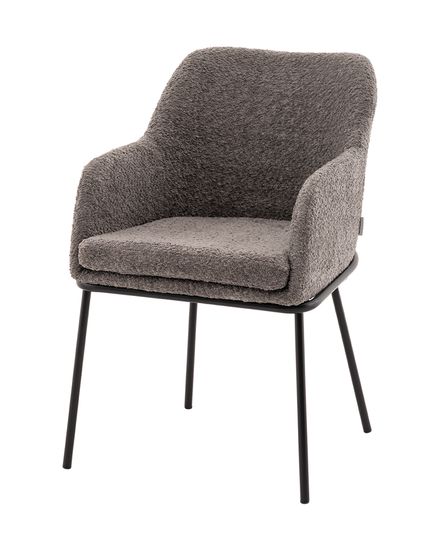 Стул с подлокотниками Кози new ткань букле тёмно-серый
