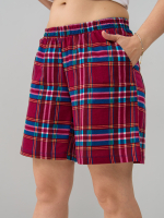 Шорты Н-042/клеткабордо-бирюза