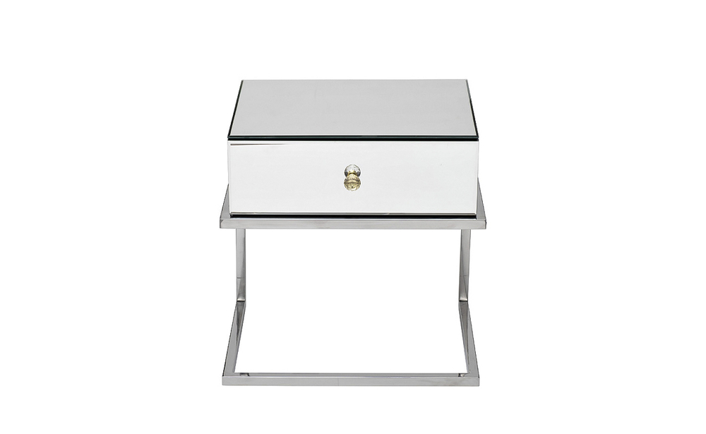 KFG131 Тумба зерк. с ящиком каркас н/ж сталь хром 50*40*50см