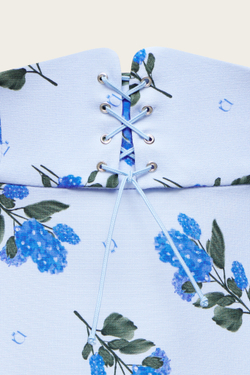 Голубая юбка-макси с цветочным принтом "Фелиция"