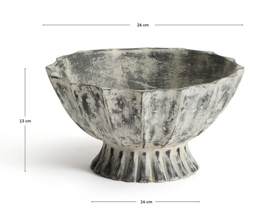 Ваза Valura из папье-маше серая Ø 26 см