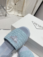 Prada Crochet Platform Slides