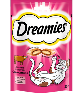 Дримис Лакомства для кошек говядина 30гр.