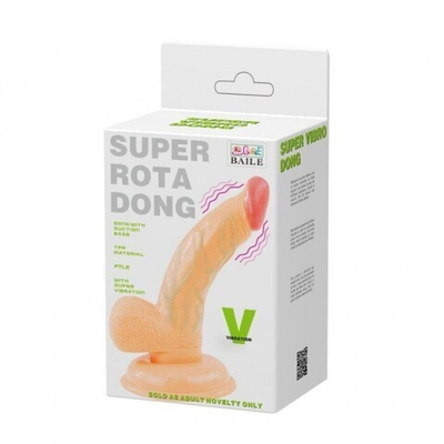 Вибратор-реалистик на присоске Super Rota Dong (14,5×3,2 см)