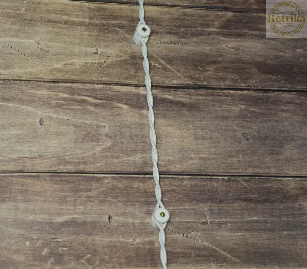 Ретро провод, витой кабель Retrika 2x1.5 ГОСТ, белый, 20 м RP-21501-20, проводка