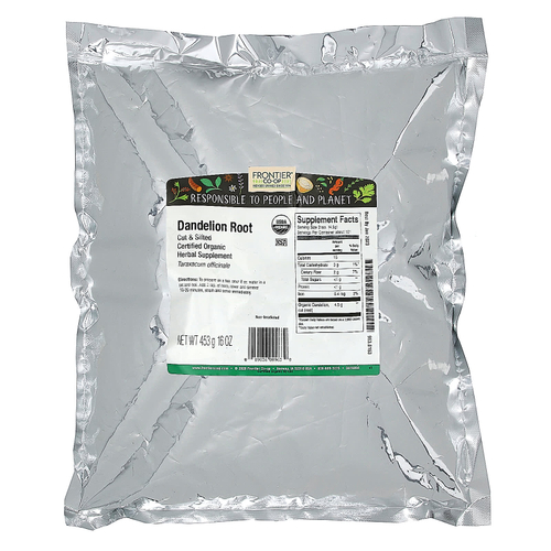 Frontier Co-op, органический нарезанный и просеянный корень одуванчика, 453 г (16 унций)