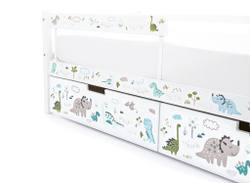 Детская кровать тахта Бельмарко Svogen белый динозаврики