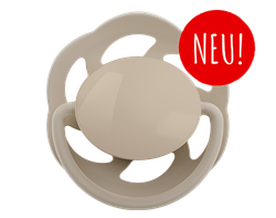 NIP Соска пустышка, латекс "Cherry Green Newborn", для новорожденных, (0-2), коричневый/белый