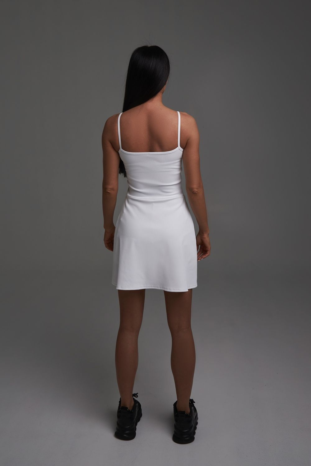 Платье теннисное Rib White