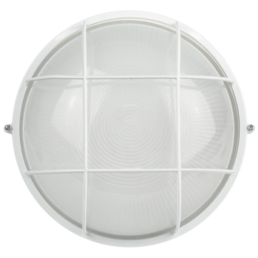Светильник ЭРА НБП 03-100-002 Акватермо алюминий/стекло решетка IP54 E27 max 100Вт D240 круг белый | Светильники ЖКХ IP54