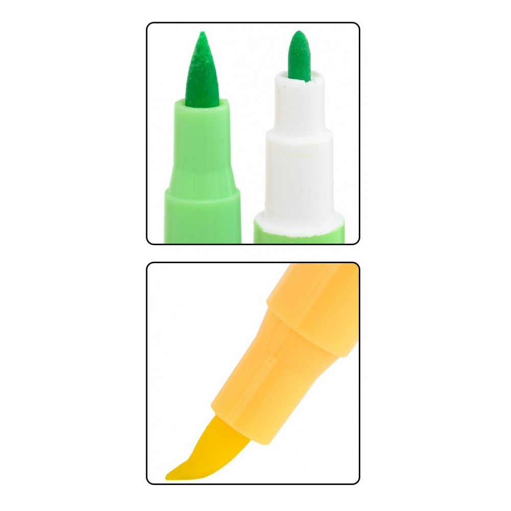 Маркер текстовыделитель, двусторонний, Jiandan, серия "Капибара", с рисунком на корпусе, 6 цветов