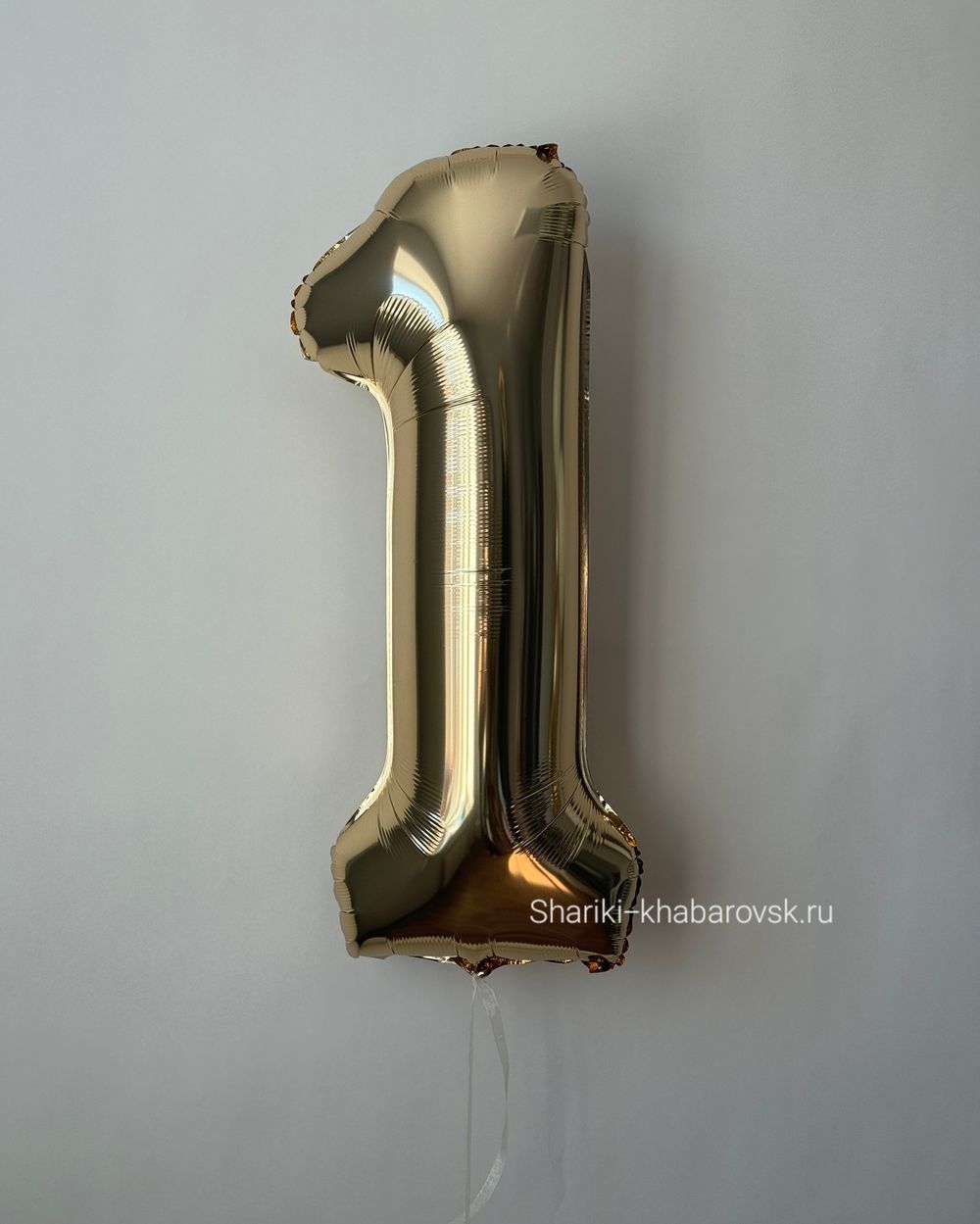 К Шар 40''102 см "Цифра 1" Белое золото (БГ-60)  Изображение2
