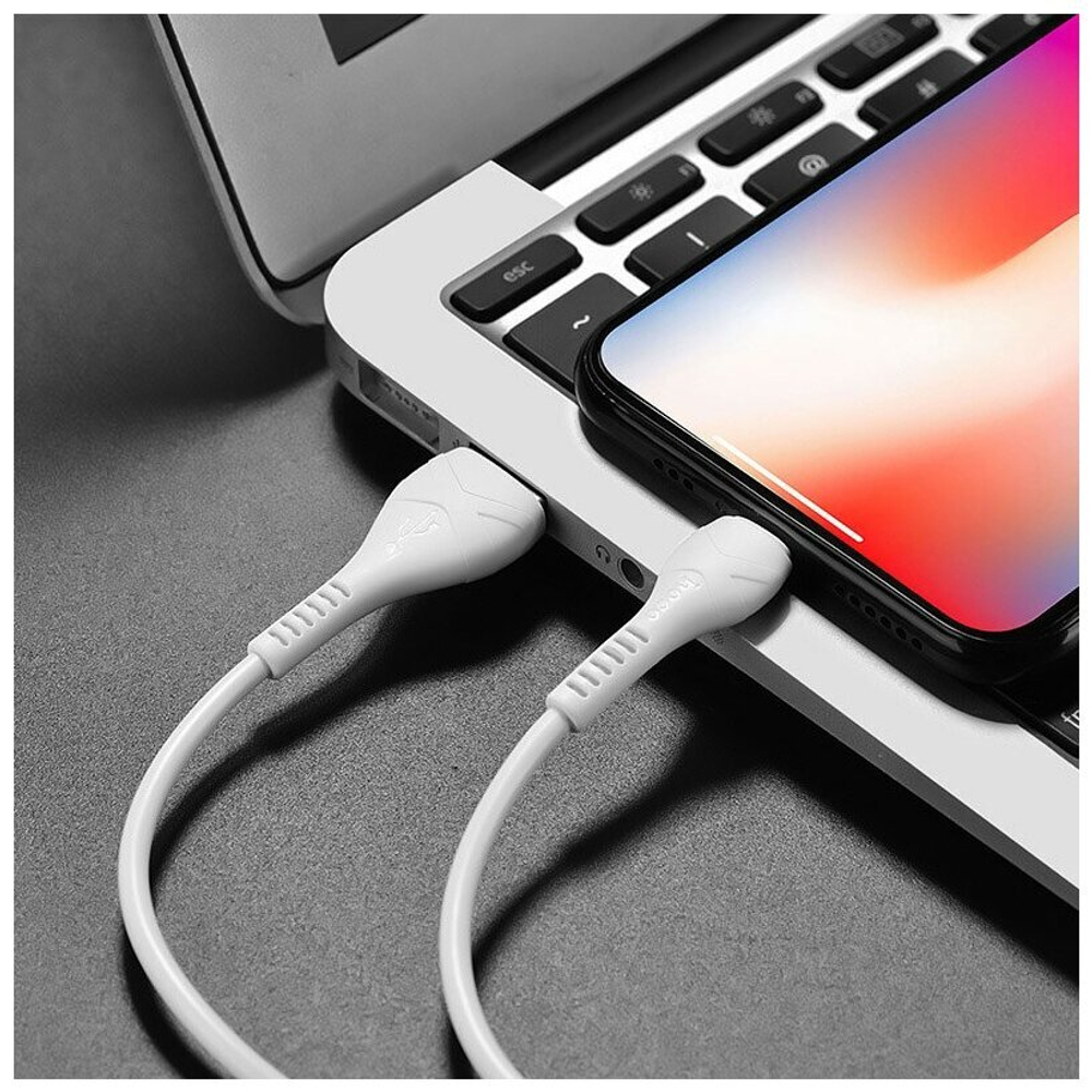 Кабель USB - микро USB HOCO X37 Cool power, 1м, 2.1A, белый
