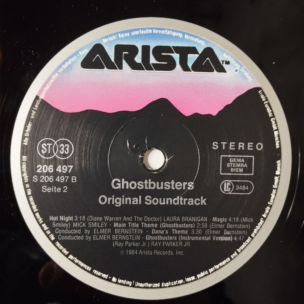 Винтажная виниловая пластинка LP Ghostbusters Soundtrack Охотники За Привидениями (Germany 1984)