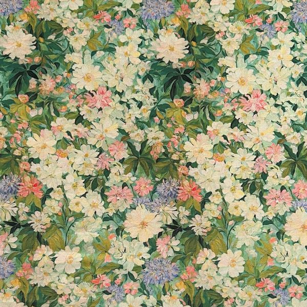 ДУШИСТЫЙ БУКЕТ, ЗЕЛЕНО-БЕЛО-РОЗОВЫЙ - 100% ХЛОПОК 1