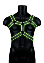 Стильная портупея Body Harness с неоновым эффектом - размер L-XL