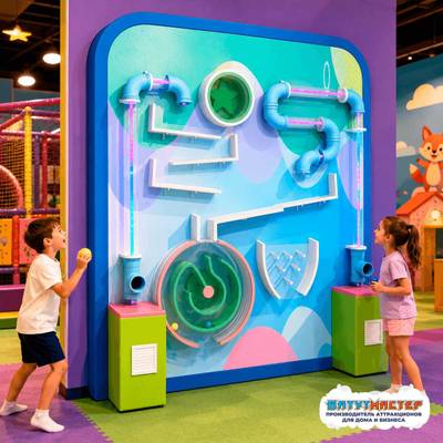 Интерактивный игровой комплекс «Неоновый поток», 2,44×0,5×2,44 м
