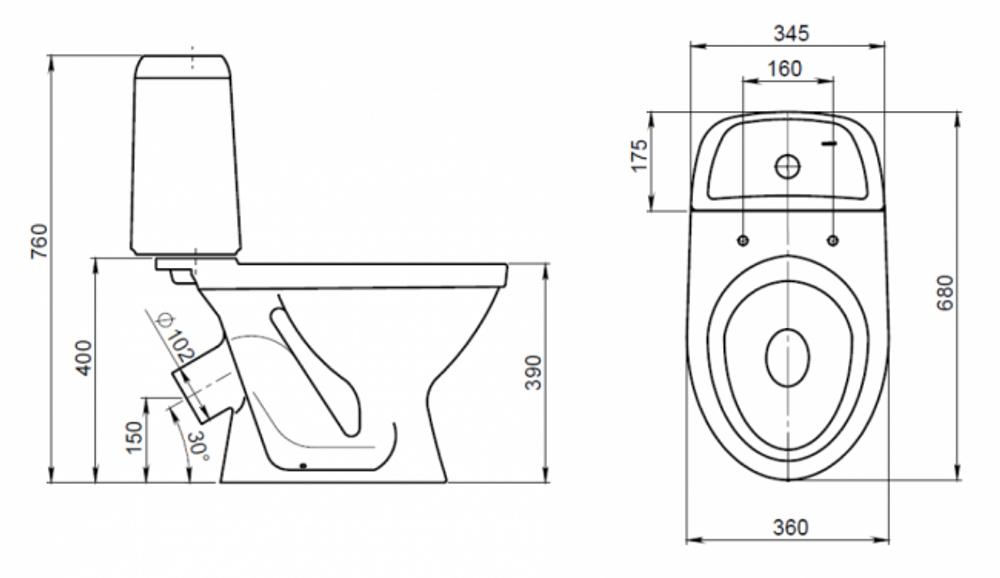 Унитаз-компакт Прайм(арм+сид+креп) SANTERI Воротынск