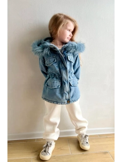 Парка джинсовая с искусственным мехом