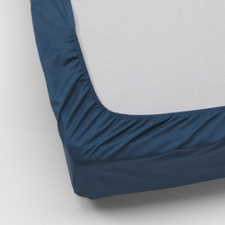 IKEA ULLVIDE  (ИКЕА УЛЛВИДЕ)  -  Простыня на резинке, темно-синяя, 90x200 см