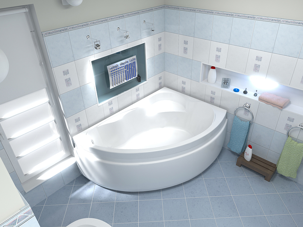 Акриловая ванна Bas (Бас) Лагуна 170х110 R, с каркасом